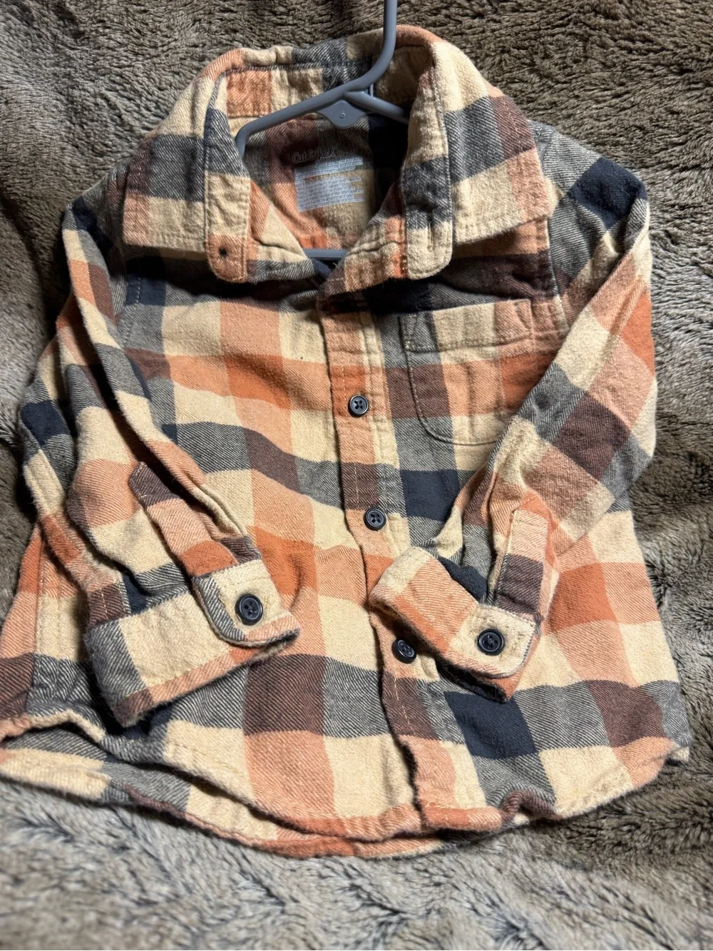 OshKosh B'gosh Toddler Brown Orange Plaid Button-Up Shirt